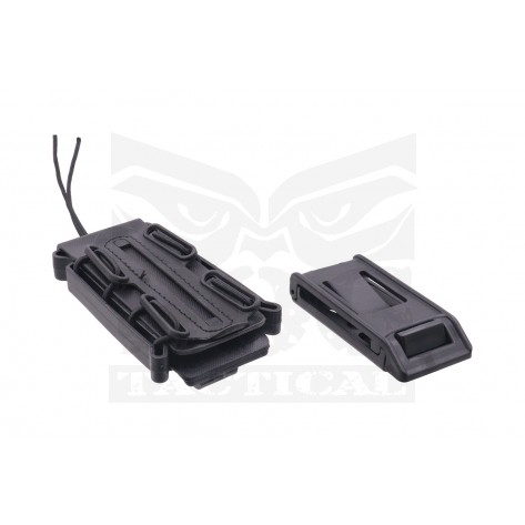 Universal pistol magazine pouch (Mod 1 / Molle + Belt straps) - Black